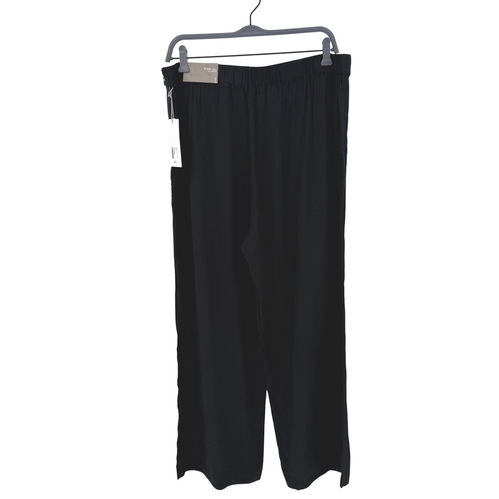 Soft Surroundings Melita Wide Leg Pants Black Full Length Elastic Back Mens L